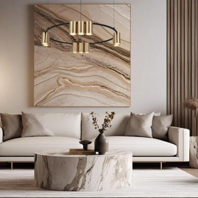 Lampa wisząca (koło) GENESIS BLACK GOLD 10xGU10 ML0375 Milagro - obrazek 3