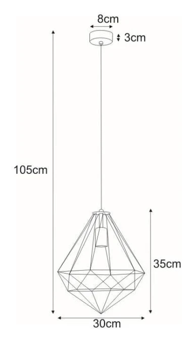 Lampa wiszącą MARKO, druciany geometryczny klosz w kolorze czarnym na E27 K‑4000 Kaja Lighting - obrazek 3