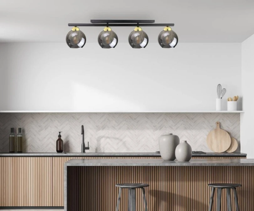 Lampa sufitowa nowoczesna 4xE27 MINOR BLACK/GOLD - obrazek 2