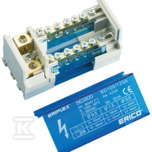Blok dystrybucyjny dwupolowy BD100/125AL 563810 Blok dystrybucyjny dwupolowy BD100/125AL 563810