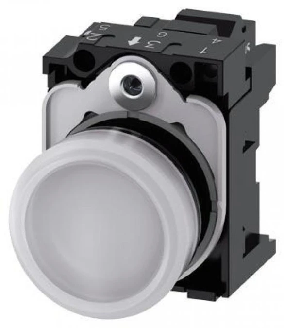 Lampka sygnalizacyjna kompletna 22mm biała LED 24V AC‑DC tworzywo przył sprężynowe SIRIUS ACT 3SU1102‑6AA60‑3AA0 - obrazek 1