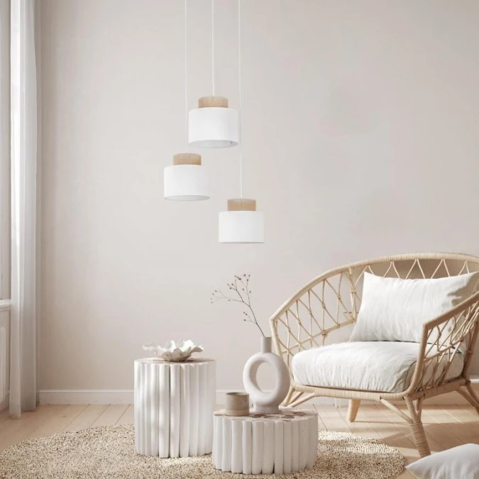Lampa wisząca 3xE27 biała DUO 2594 TK Lighting - obrazek 2