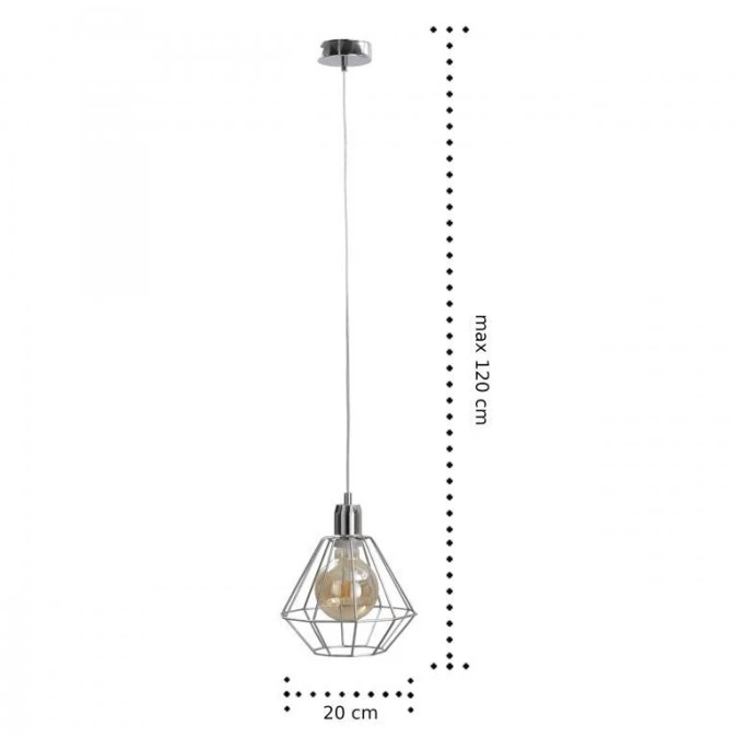 Lampa wisząca loftowa 1xE27 FOSKAL SILVER - obrazek 2