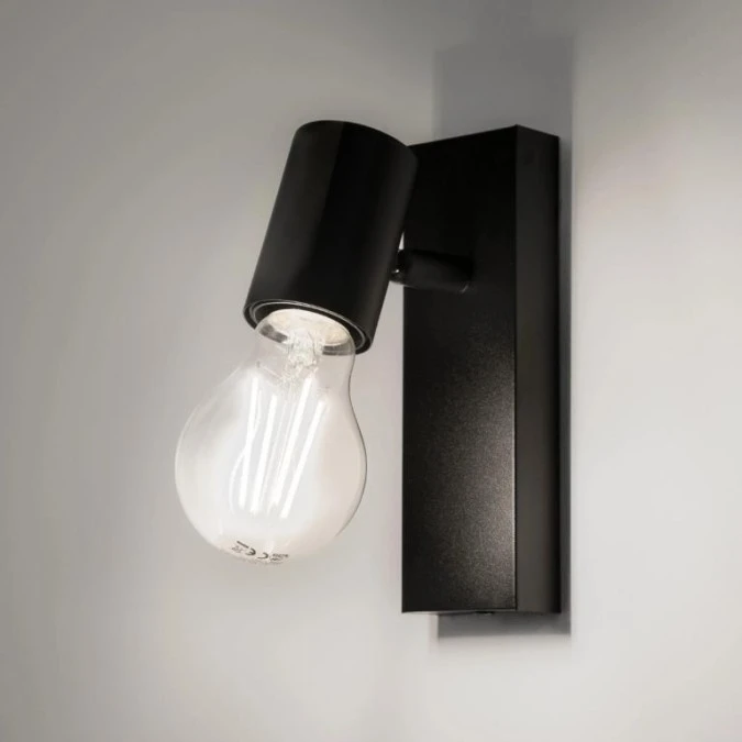 Lampa Ścienna Reflektor LED Kinkiet Spot E27 GLASA Czarna Lumiled - obrazek 1