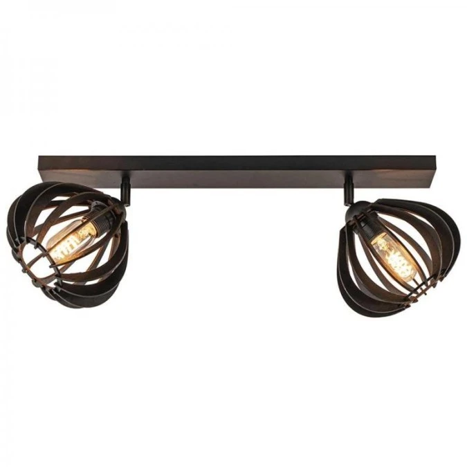 Lampa sufitowa drewno 2xE27 NORA BLACK - obrazek 1