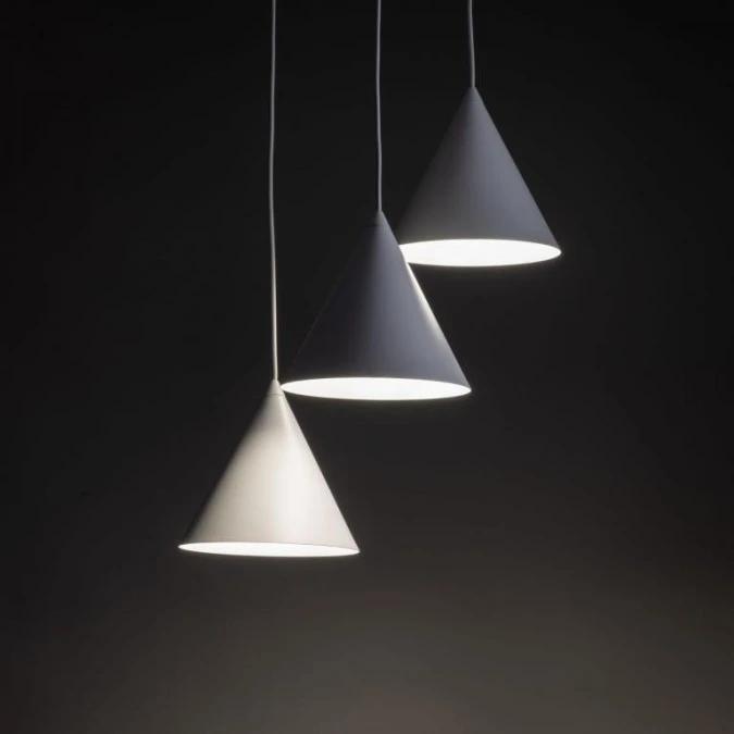 Lampa wisząca biała na okrągłej rozecie CONO trzy stożkowe klosze 10012 TK Lighting - obrazek 3