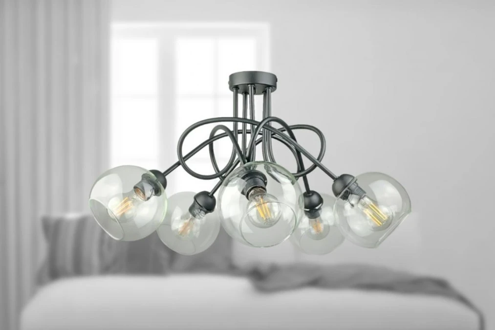 Lampa sufitowa nowoczesna 5xE27 EVIE BLACK - obrazek 3