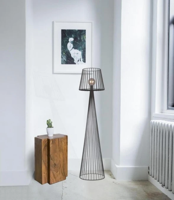 Lampa stojąca czarna, druciana, industrialna z serii SOUL BLACK K‑4643 Kaja Lighting - obrazek 2