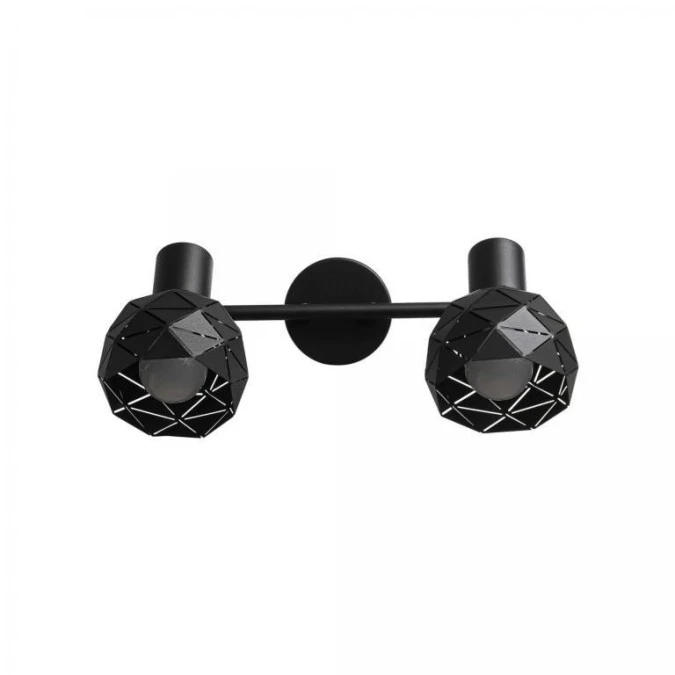 Lampa z dwoma czarnymi reflektorkami REUS ozdobne klosze LP‑8069/2WS BK Light Prestige - obrazek 1