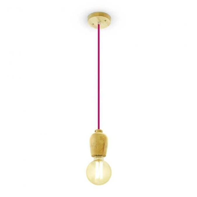 Lampa Wisząca VT‑7778 Drewno Czerwony Przewód 3723 - obrazek 2