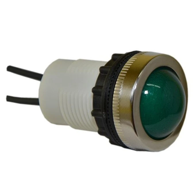 Lampka sygnalizacyjna 22mm zielona D22MP 24‑230V metalowa przewody przyłączeniowe ok. 30cm W0‑LD‑D22MP Z - obrazek 1