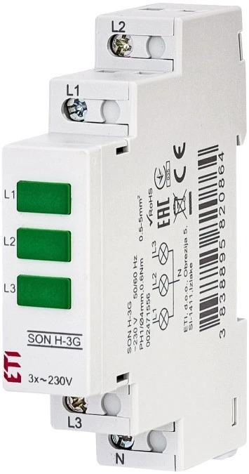 Lampka modułowa 3‑fazowy zielony SON H‑3G 002471556 - obrazek 1
