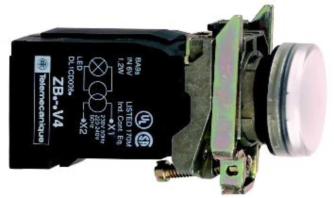 Lampka sygnalizacyjna 220‑240V z żarówka biała XB4BV41 - obrazek 1