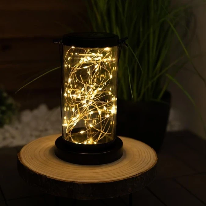 Lampa Solarna LED ABRELA Zewnętrzna Ogrodowa Stojąca Wisząca Latarenka 3000K IP44 LUMILED - obrazek 2