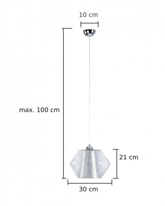 Lampa wisząca nowoczesna z abażurem1xE27 RODES SILVER - obrazek 3