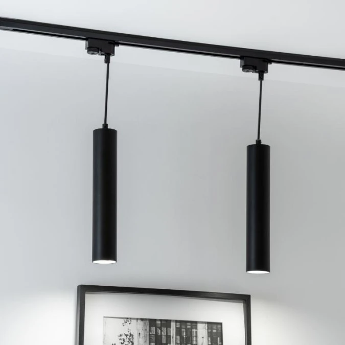 Lampa Wisząca Szynoprzewód Zwis 29cm Reflektor GU10 LED SOPLO Czarny LUMILED - obrazek 3