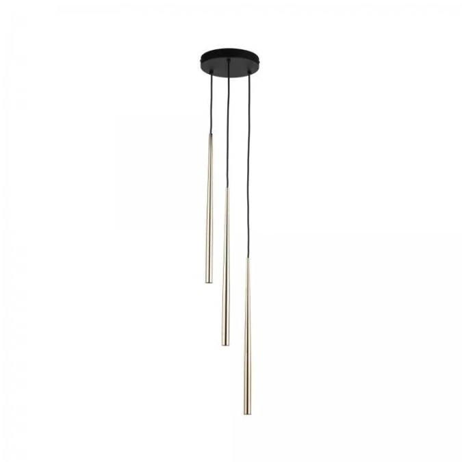 Lampa wisząca PIANO BLACK GOLD nad stół, trzy zwisy rurki na G9 10117 TK Lighting - obrazek 1