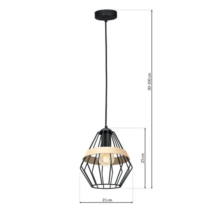 Lampa wisząca CLIFF BLACK 1xE27 MLP5524 Milagro - obrazek 1