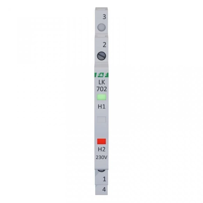 Lampka modułowa 1‑fazowa czerwona/zielona LED Slim 1/2 modułu 230V LK‑702 - obrazek 2
