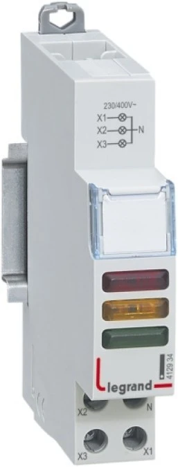 Lampka modułowa 3‑fazowa czerwona/żółta/zielona LED 230/400V L435 412934 - obrazek 3