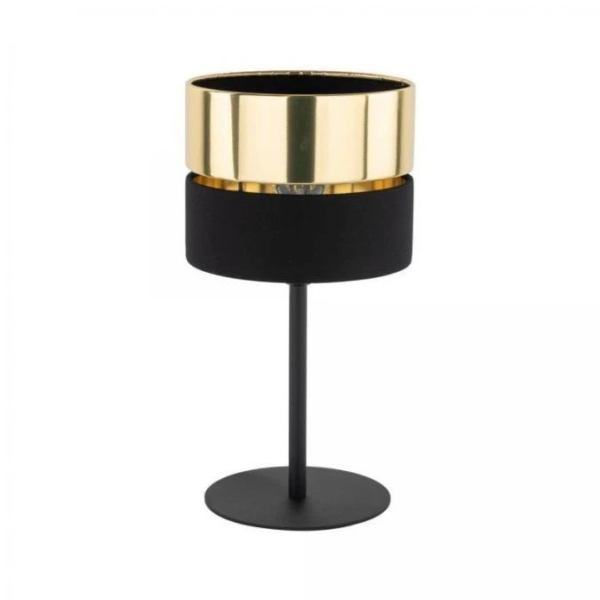 Lampka nocna z serii HILTON, klosz czarno złoty na żarówkę E27 16051 TK Lighting - obrazek 1