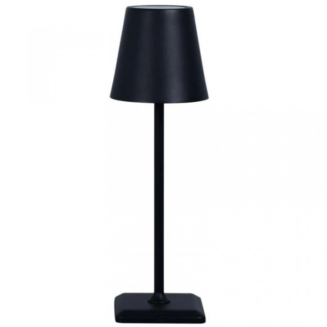 lampka LED bezprzewodowa dotykowa stołowa klosz czarna - obrazek 1