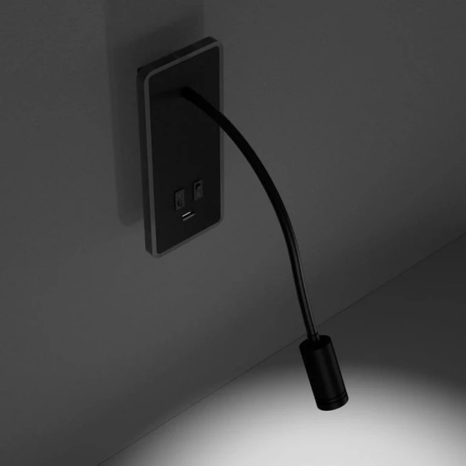 Lampka nocna BASE 8W+2W BLACK ML63500 Milagro - obrazek 3