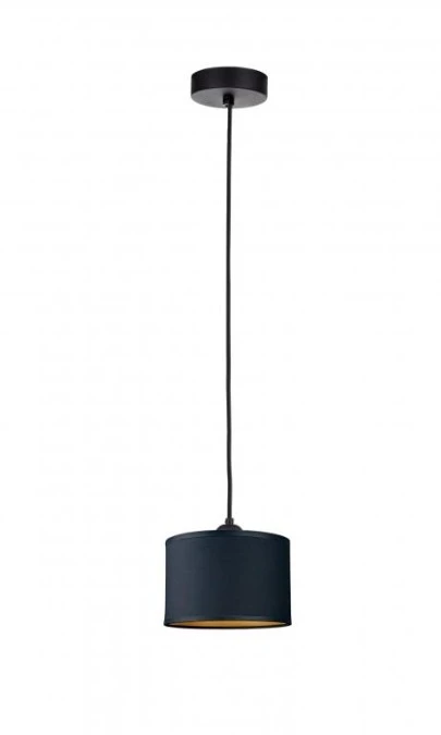 Lampa wisząca nowoczesna abażur 1xE27 FLOW BLACK - obrazek 1