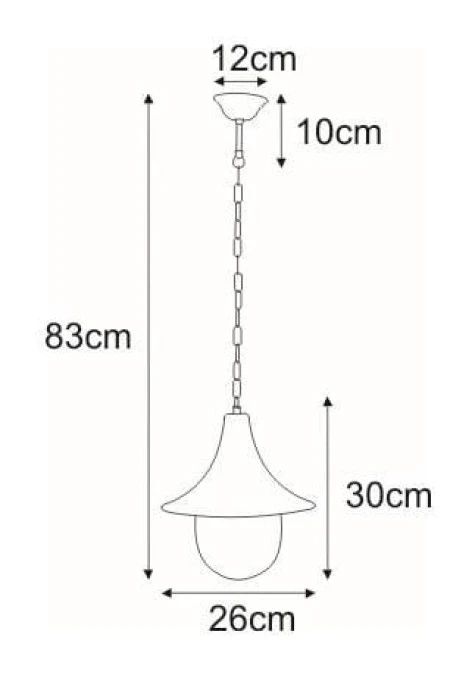 Lampa wisząca zewnętrzna BOSTON czarna na łańcuszku IP44 szklany klosz K‑8131 CZARNY Kaja Lighting - obrazek 2