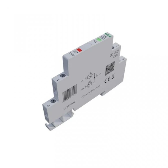 Lampka modułowa 1‑fazowa czerwona/zielona LED Slim 1/2 modułu 230V LK‑702 - obrazek 3