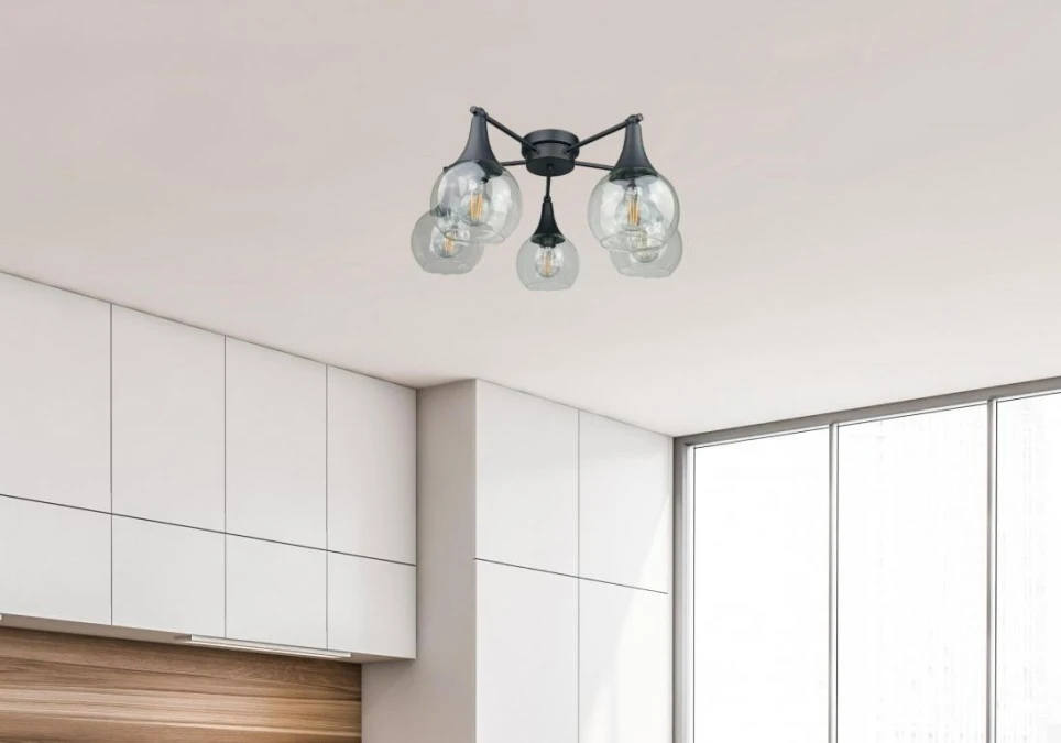 Lampa sufitowa nowoczesna 5xE27 STAR CLEAR BLACK - obrazek 2
