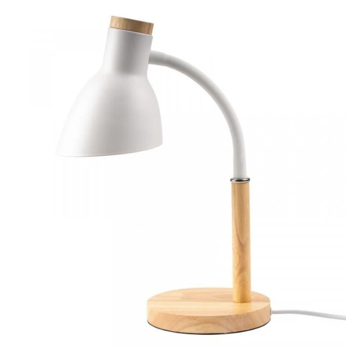 Lampka biurkowa dekoracyjna E27 NIKO Biała Lumiled - obrazek 3