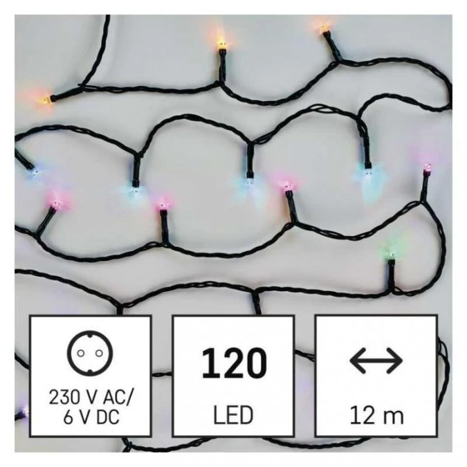Lampki choinkowe GoSmart 120LED 12m, RGB, czarny przewód, 64 programów, IP44, Wi‑Fi D4ZR02 - obrazek 2