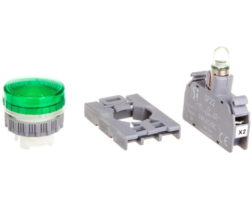 Lampka sygnalizacyjna 22mm zielona 24V AC/DC SP22‑LZ‑24‑LEDAC/DC - obrazek 2