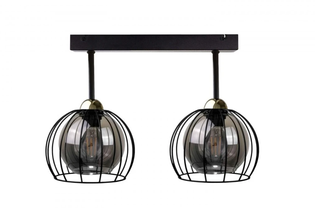 Lampa sufitowa nowoczesna loftowa 2xE27 SOLO BLACK/GOLD - obrazek 1