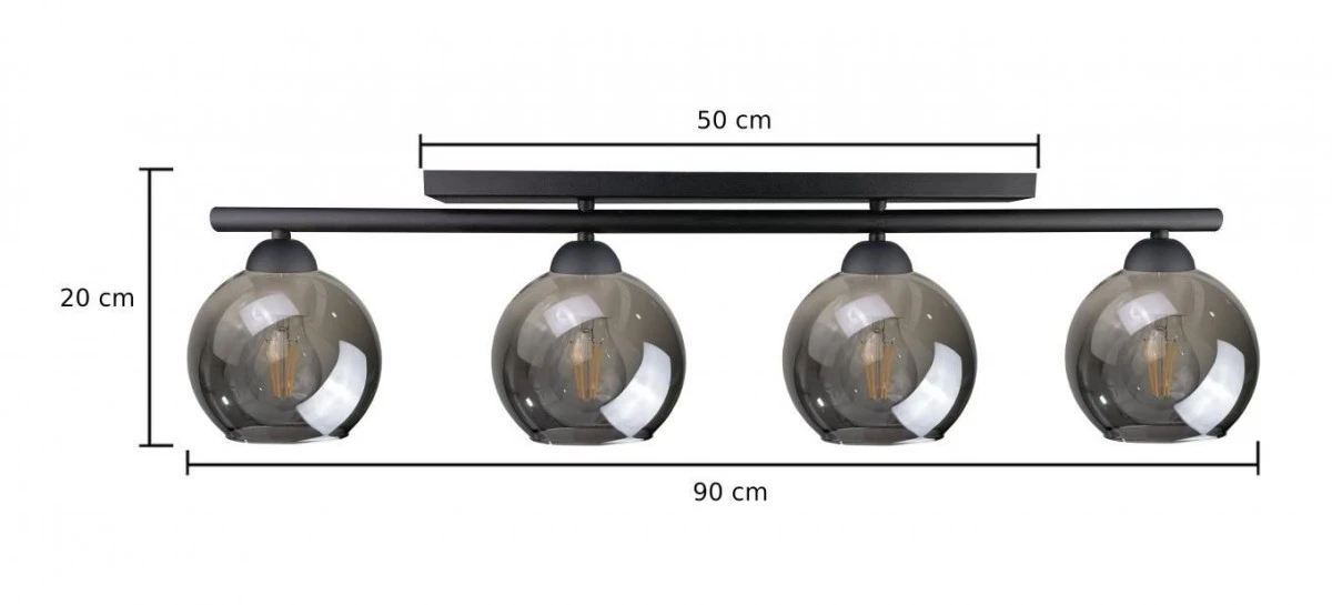 Lampa sufitowa nowoczesna 4xE27 MINOR BLACK - obrazek 3