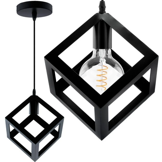 Lampa wisząca TALUS geometryczna kwadrat ZWIS do LED 1x E27 LUMILED - obrazek 2