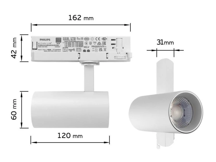 Lampa Szynowa LED Ascela 10W 4000K Biała Trójfazowa - obrazek 1