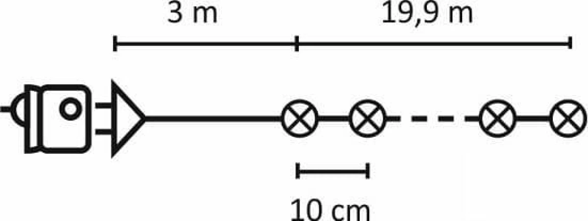 Lampki Bulinex 200led biały ciepły/zimny 19,90m + 8 programów - obrazek 3