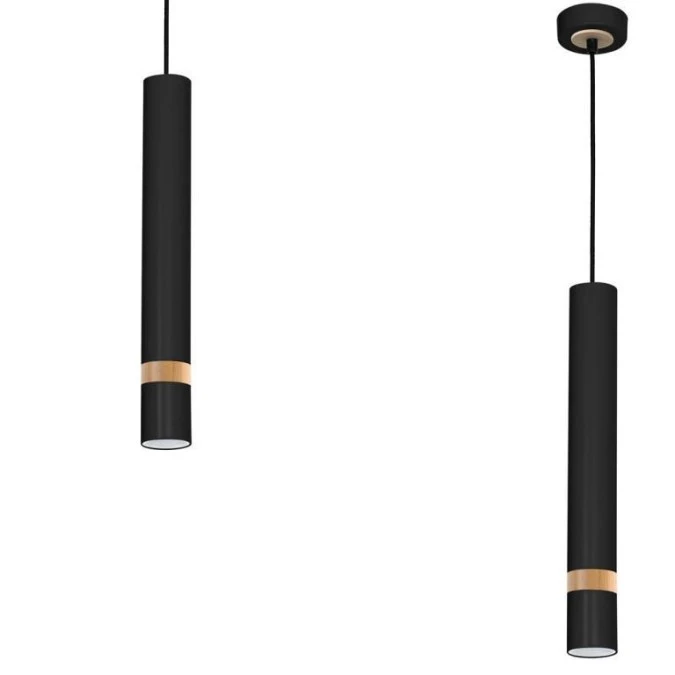 Lampa wisząca JOKER BLACK/WOOD 1xGU10 MLP6305 Milagro - obrazek 2