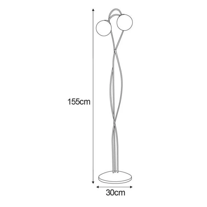 Lampa podłogowa FLORO z dwoma szklanym kloszami K‑5129 Kaja Lighting - obrazek 3