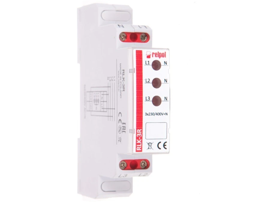 Lampka modułowa 3‑fazowa czerwona 400V AC LED RLK‑3R 863029 - obrazek 1