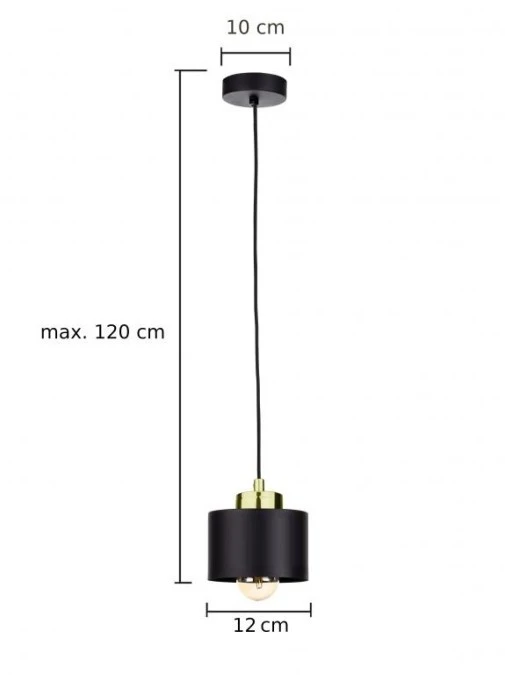 Lampa wisząca nowoczesna 1xE27 SIMPLY BLACK/GOLD - obrazek 2