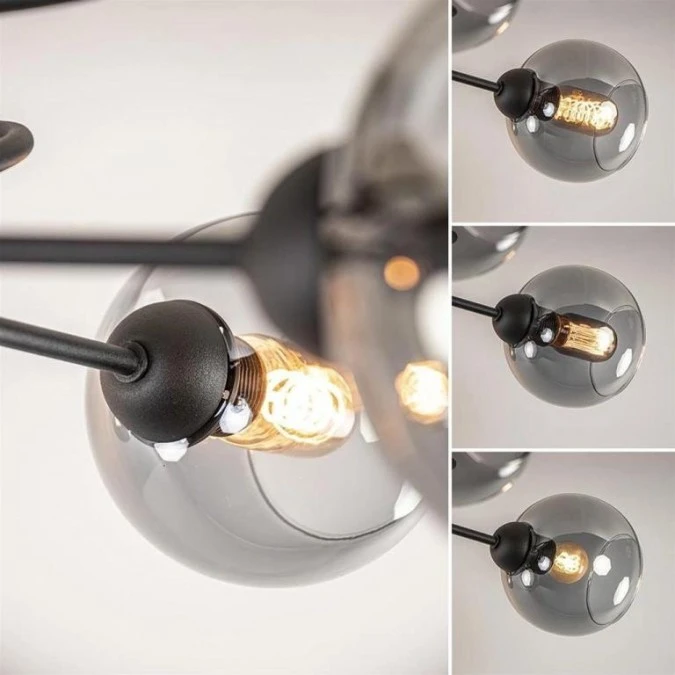 Lampa sufitowa nowoczesna 5xE27 BLOM BLACK - obrazek 3