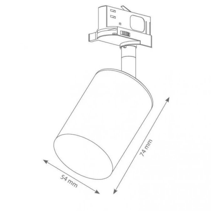 Lampa SIENA‑Track‑ALU‑W/S‑1F biała ze srebrnym przegubem 1xgu10 LUXsystem‑1F (na szynę jednofazową) - obrazek 2