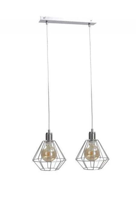 Lampa wisząca loftowa 2xE27 FOSKAL SILVER - obrazek 1