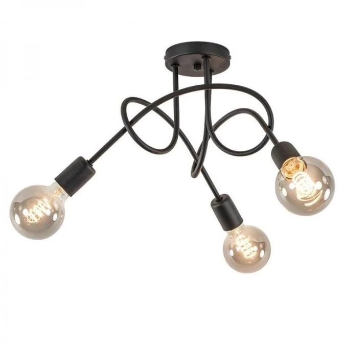 Lampa sufitowa nowoczesna 3xE27 RUMBA BLACK - obrazek 1