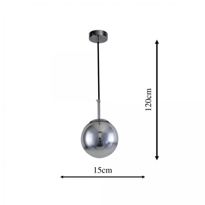 Lampa wisząca Palla mała chrom 15cm LP‑2844/1P S CH Light Prestige - obrazek 2