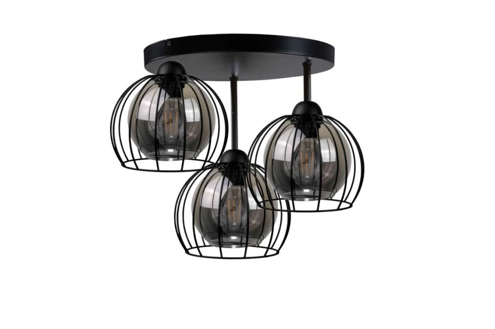 Lampa sufitowa loftowa nowoczesna 3xE27 SOLO BLACK - obrazek 1