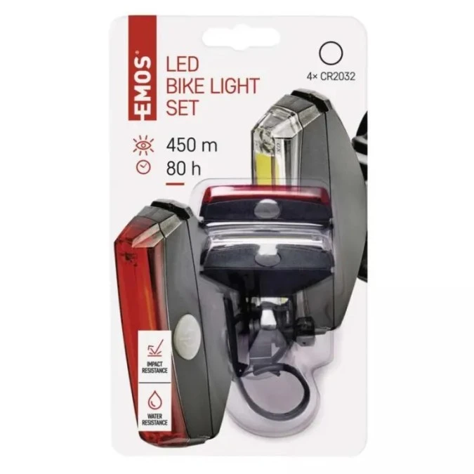 Lampa rowerowa LED COB, komplet przód + tył, 22 lm 2× CR2033 P3922 - obrazek 3